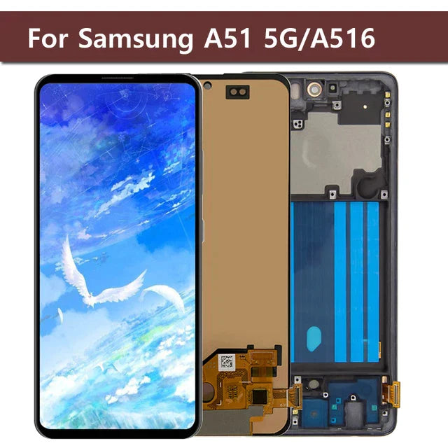 Display Samsung A516 (A51 5G 2020) Comp. Negro Calidad GH (Con Marco)